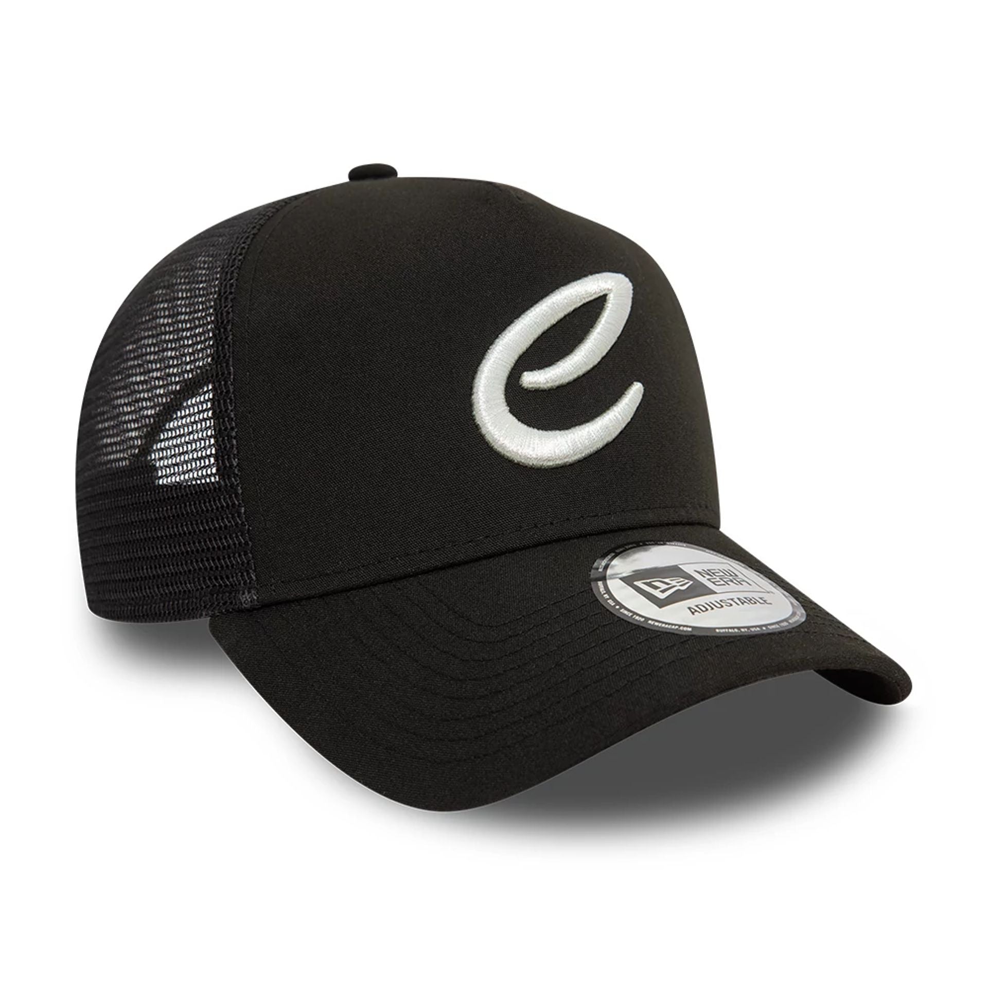 This is a FIA Formula E Black E-Frame Trucker Cap 3