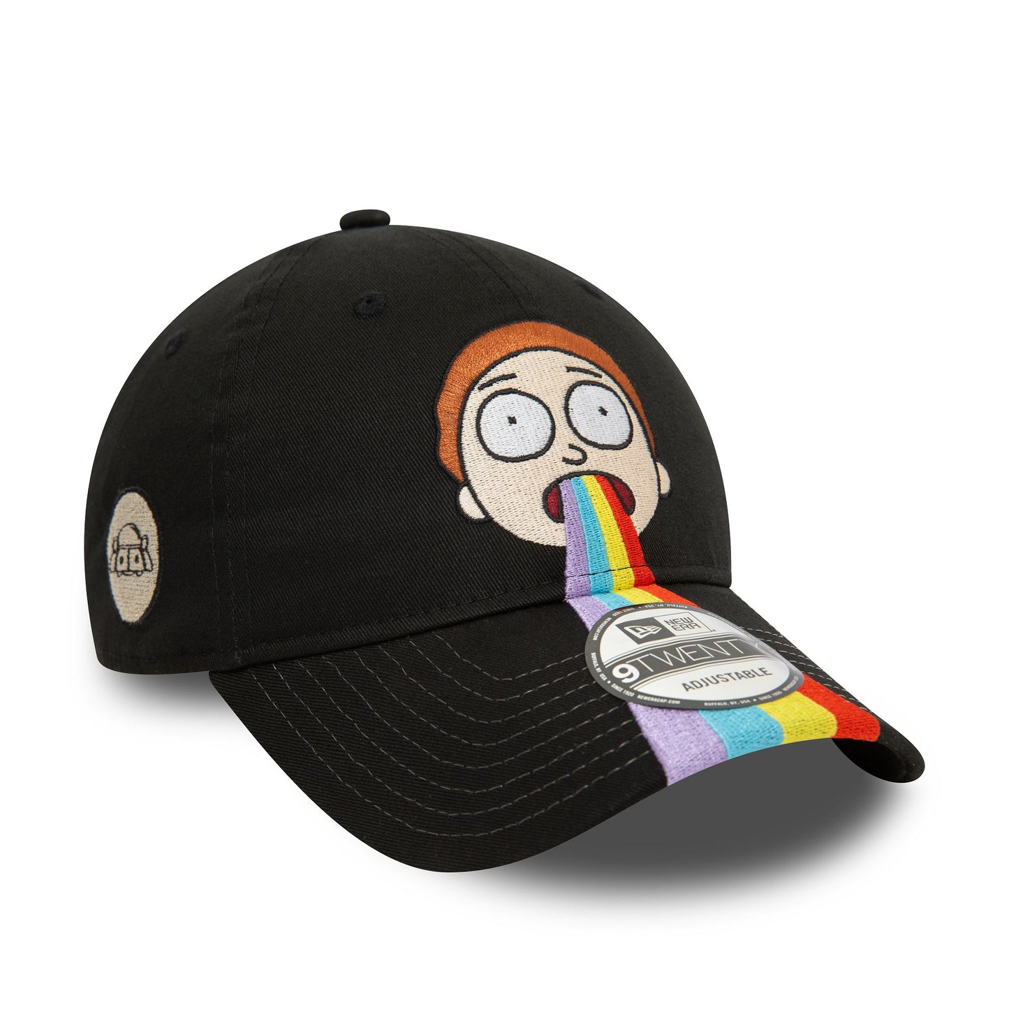 This is a Rick And Morty Rick Rainbow Morty Black 9TWENTY Adjustable Cap 1