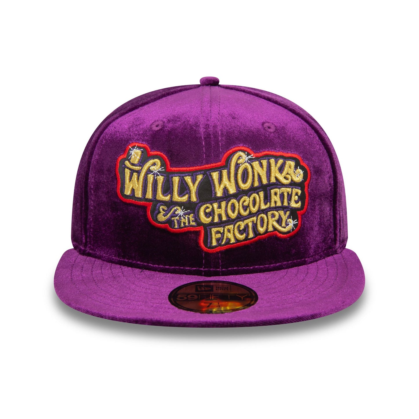 This is a Willy Wonka And The Chocolate Factory Velvet Purple 59FIFTY Fitted Cap 4