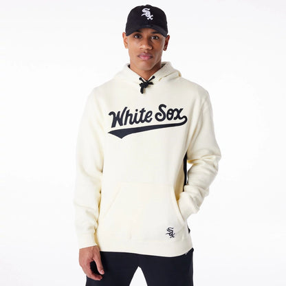 The Male model is wearing Chicago White Sox MLB Chrome White Pullover Hoodie 9