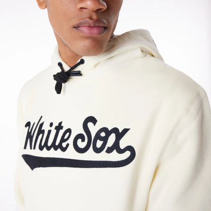 The Male model is wearing Chicago White Sox MLB Chrome White Pullover Hoodie 4