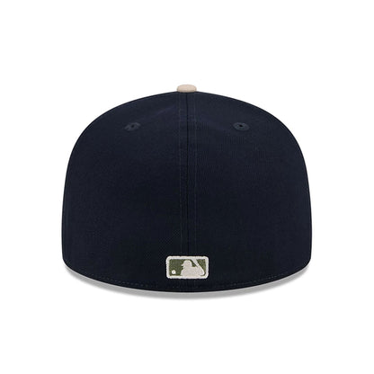 This is a Atlanta Braves Canvas Navy 59FIFTY Fitted A-Frame Cap 6