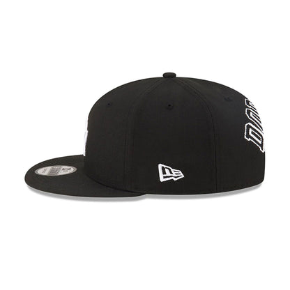 This is a LA Dodgers Chain Stitch Black 9FIFTY Snapback Cap 6