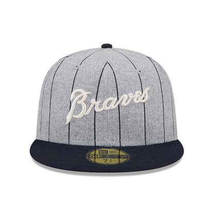 This is a Atlanta Braves Heather Pinstripe Grey 59FIFTY Fitted Cap 3