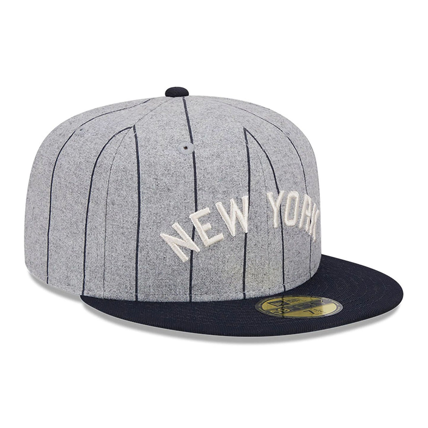 This is a New York Yankees Heather Pinstripe Grey 59FIFTY Fitted Cap 3