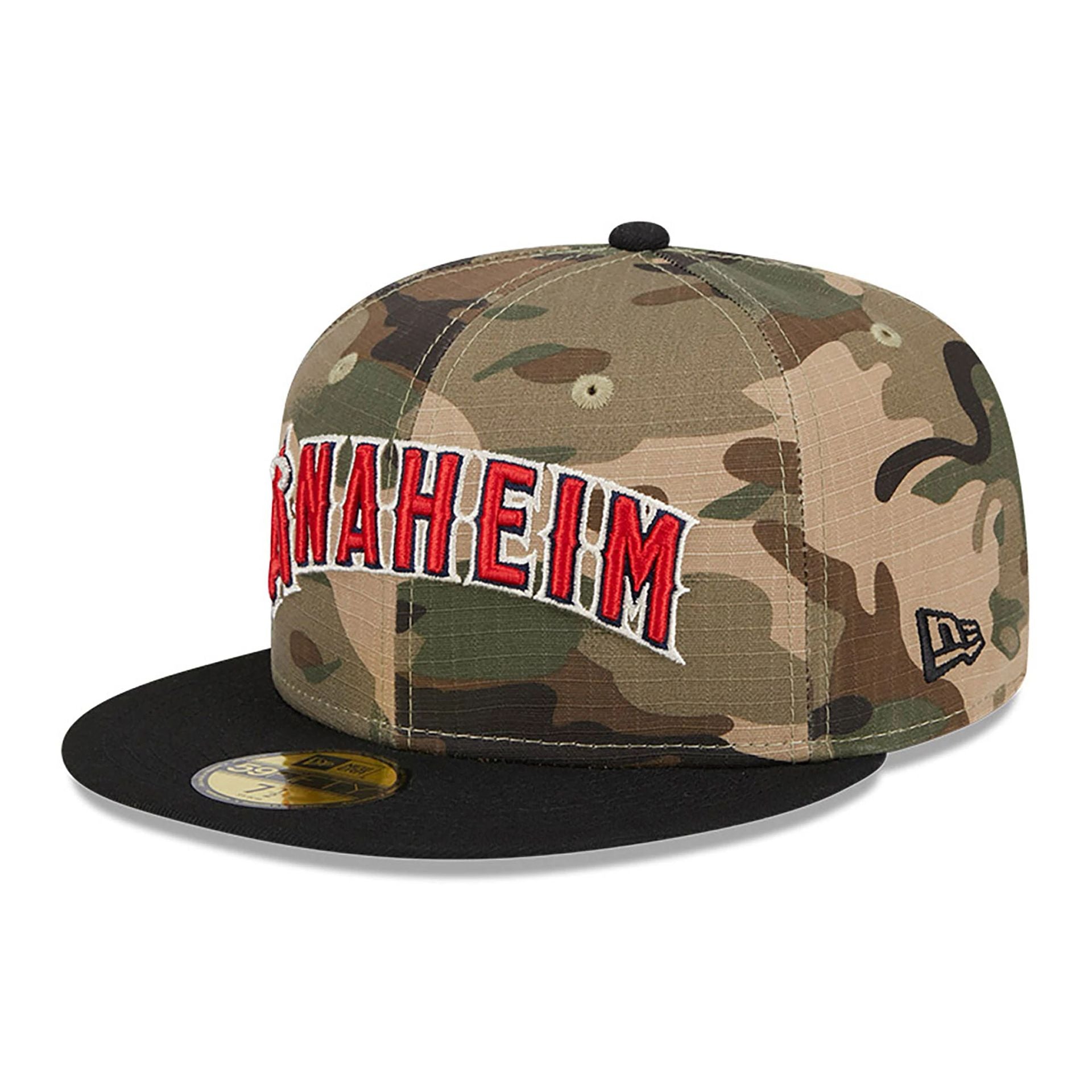 This is a LA Angels Camo Crown All Over Print Green 59FIFTY Fitted Cap 4