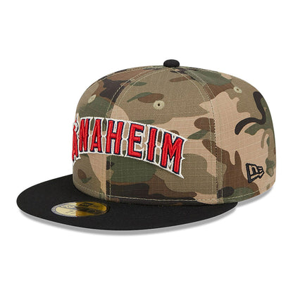 This is a LA Angels Camo Crown Green 59FIFTY Fitted Cap 4