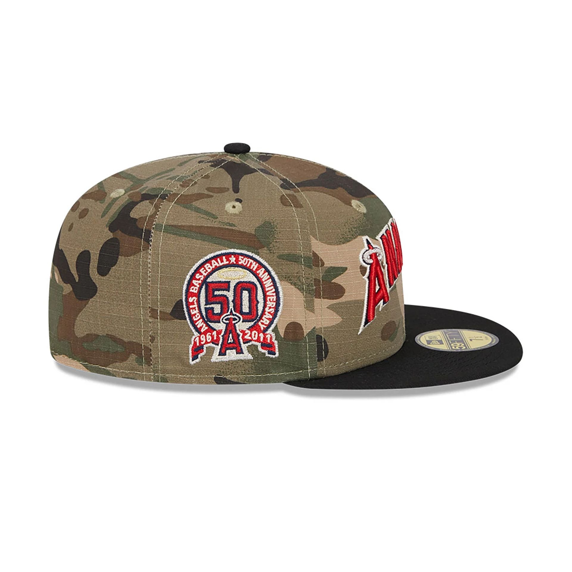 This is a LA Angels Camo Crown Green 59FIFTY Fitted Cap 7