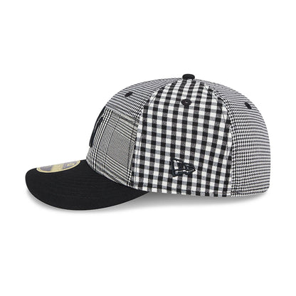 This is a New York Yankees Patch Plaid Black Low Profile 59FIFTY Fitted Cap 6