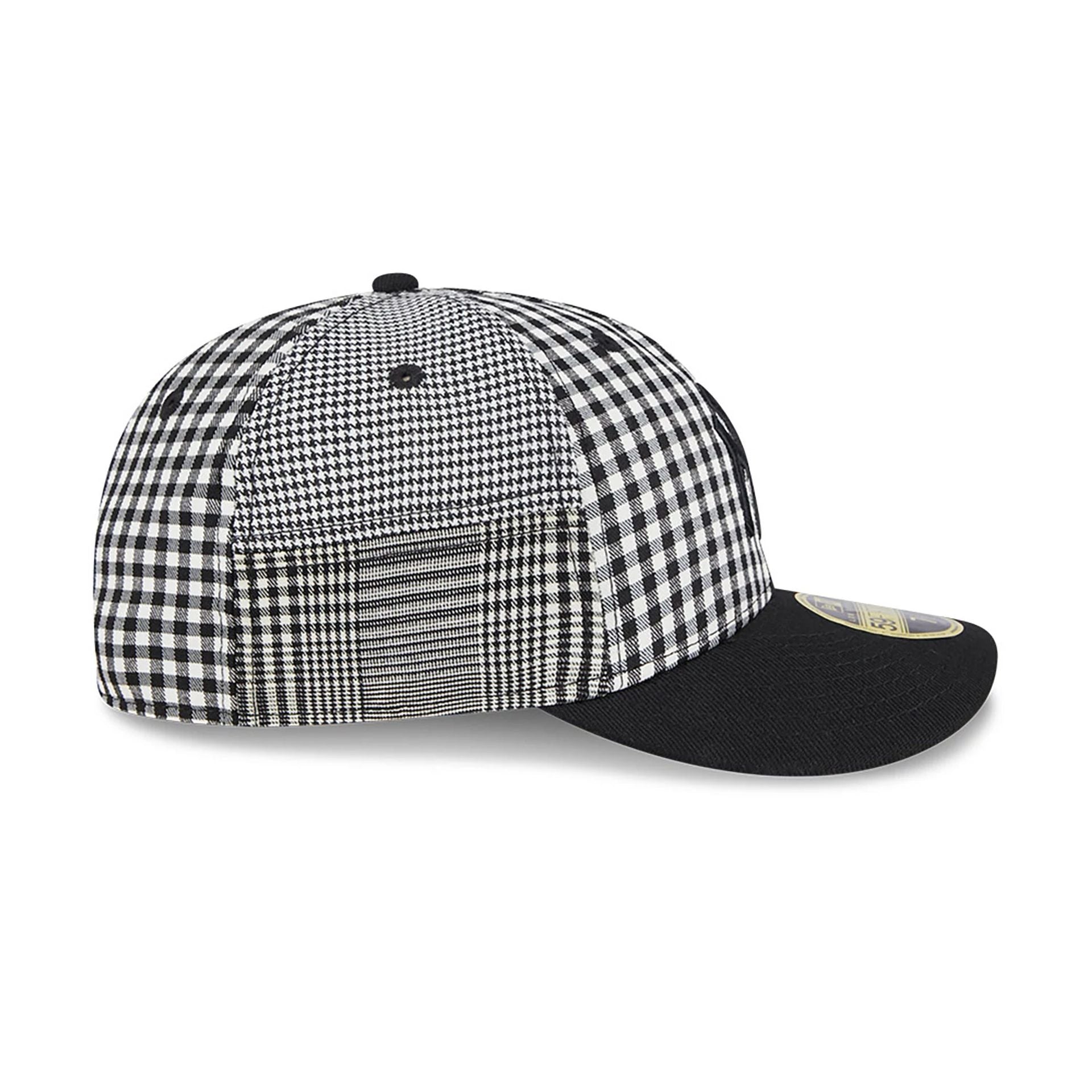 This is a New York Yankees Patch Plaid Black Low Profile 59FIFTY Fitted Cap 7