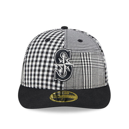 This is a Seattle Mariners Patch Plaid Black Low Profile 59FIFTY Fitted Cap 3