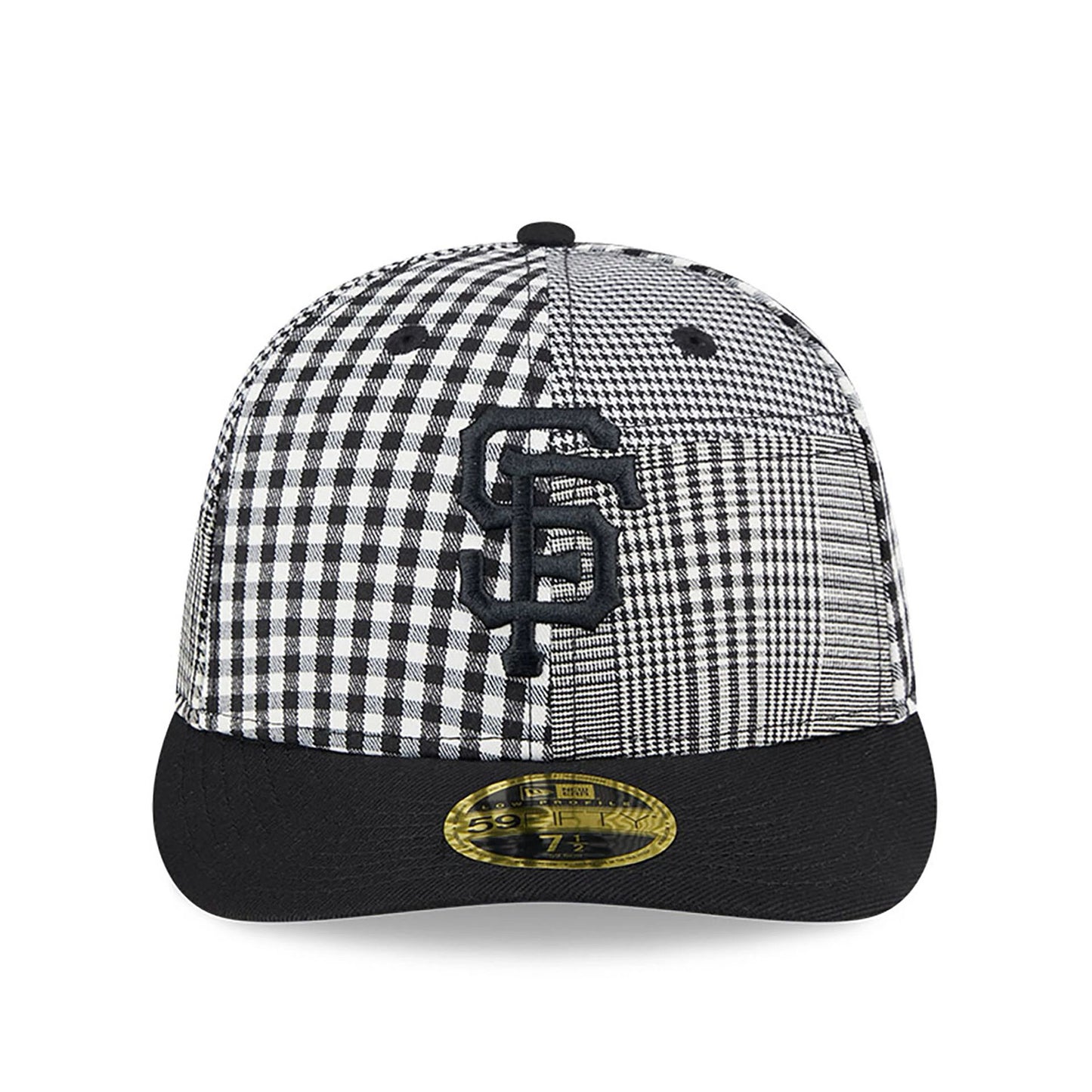 This is a San Francisco Giants Patch Plaid Black Low Profile 59FIFTY Fitted Cap 3