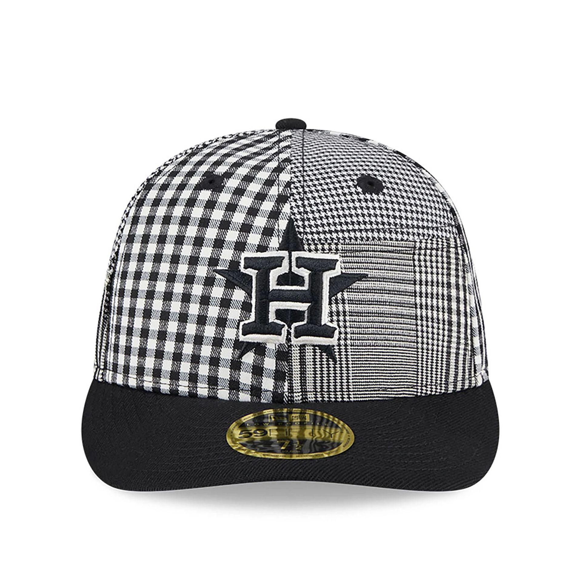 This is a Houston Astros Patch Plaid Black Low Profile 59FIFTY Fitted Cap 3