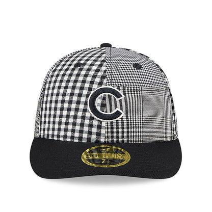 This is a Chicago Cubs Patch Plaid Black Low Profile 59FIFTY Fitted Cap 3