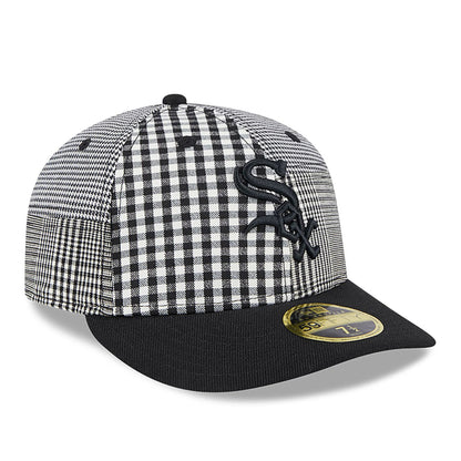 This is a Chicago White Sox Patch Plaid Black Low Profile 59FIFTY Fitted Cap 4