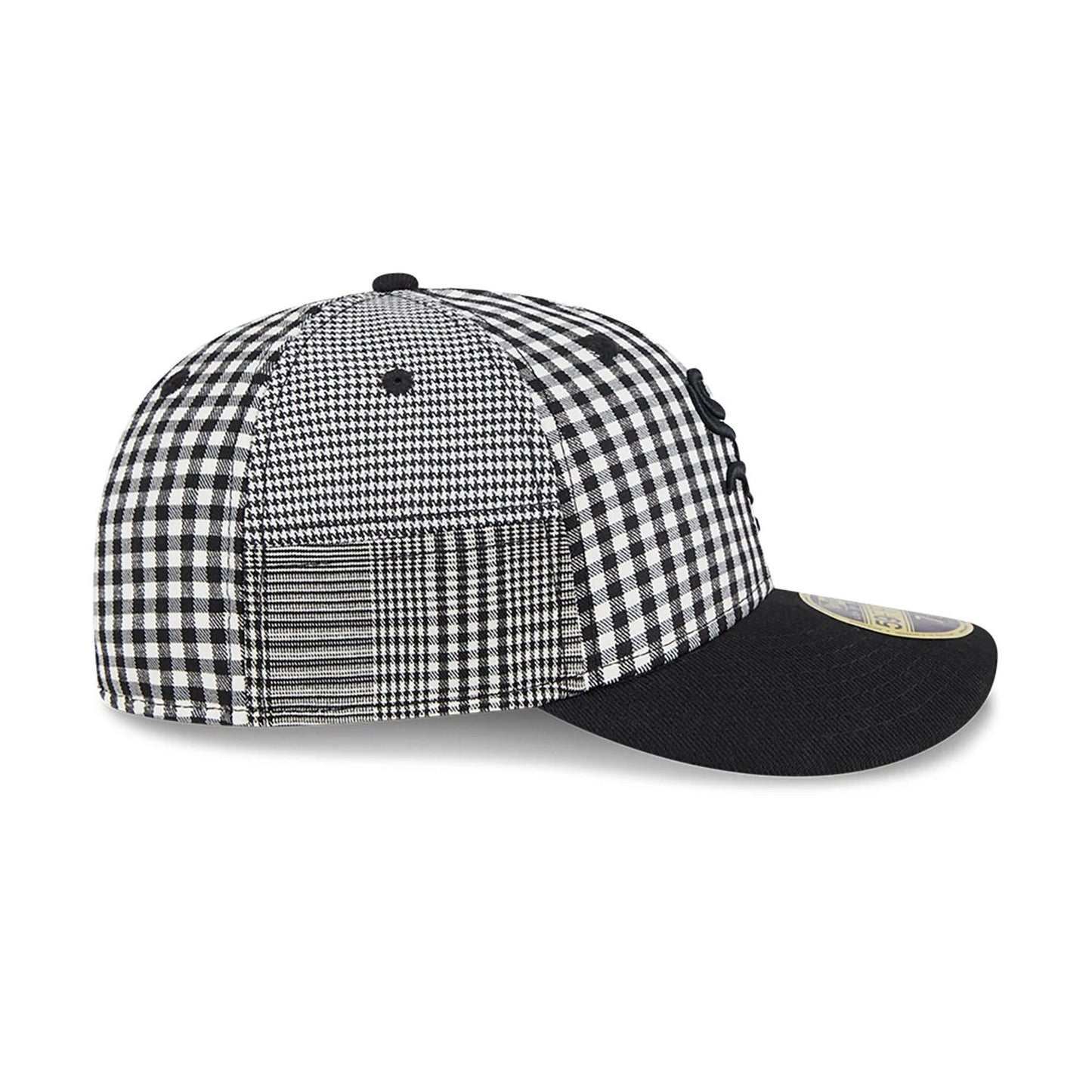 This is a Chicago White Sox Patch Plaid Black Low Profile 59FIFTY Fitted Cap 7