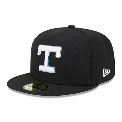 This is a Texas Rangers Raceway Black 59FIFTY Fitted Cap 3