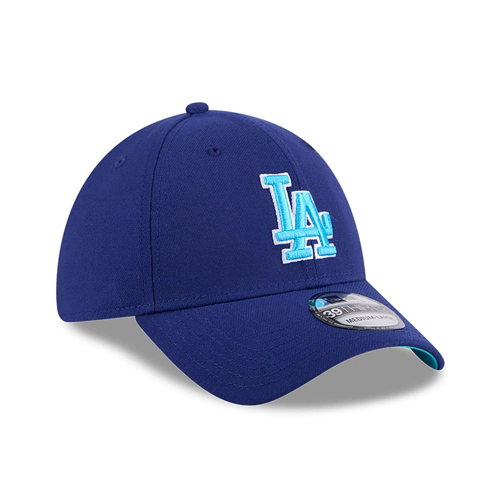 This is a LA Dodgers MLB Father's Day 2024 Dark Blue 39THIRTY Stretch Fit Cap 1