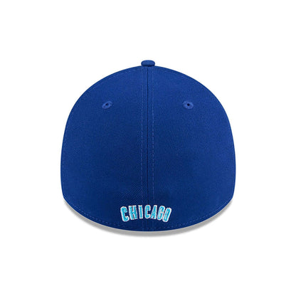 This is a Chicago Cubs MLB Father's Day 2024 Blue 39THIRTY Stretch Fit Cap 4