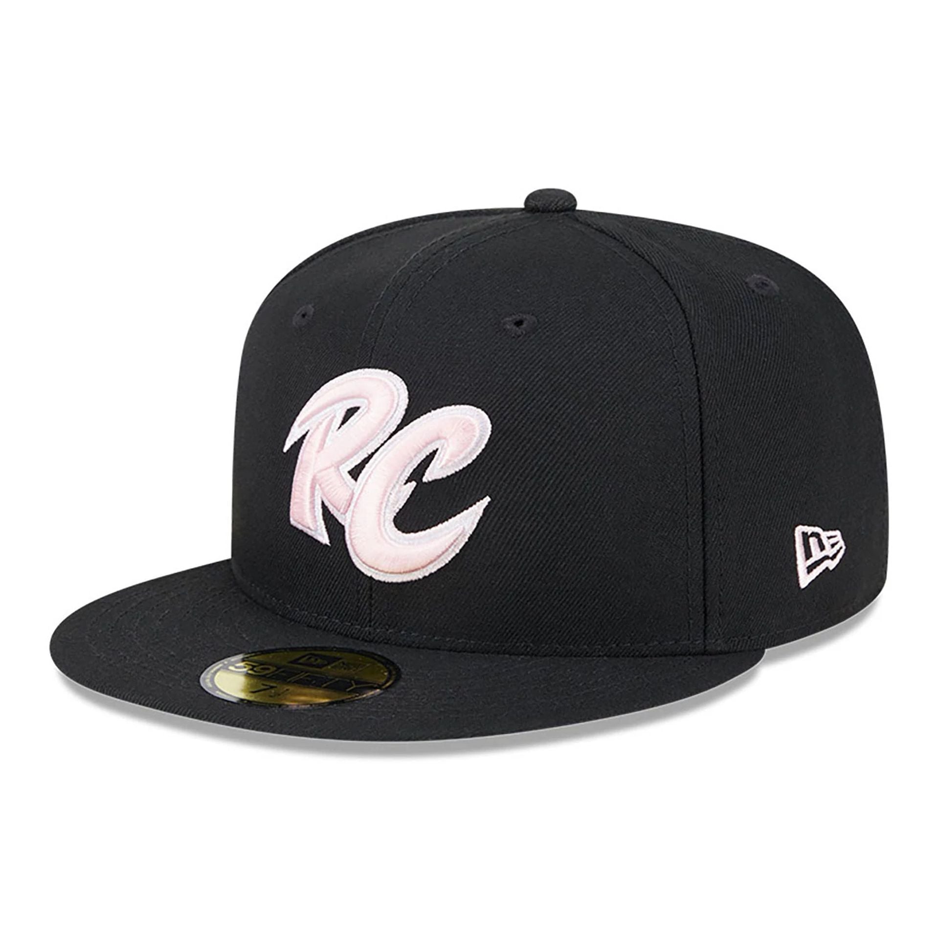 This is a Sacramento Rivercats MiLB Mother's Day 2024 Black 59FIFTY Fitted Cap 1