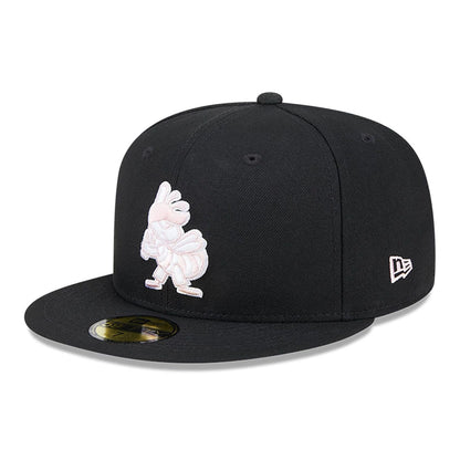 This is a Salt Lake Bees MiLB Mother's Day 2024 Black 59FIFTY Fitted Cap 1