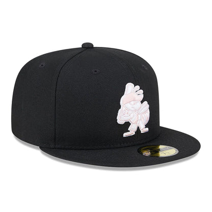 This is a Salt Lake Bees MiLB Mother's Day 2024 Black 59FIFTY Fitted Cap 4