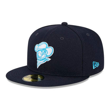 This is a Sugarland Space Cowboys MiLB Father's Day 2024 Navy 59FIFTY Fitted Cap 1