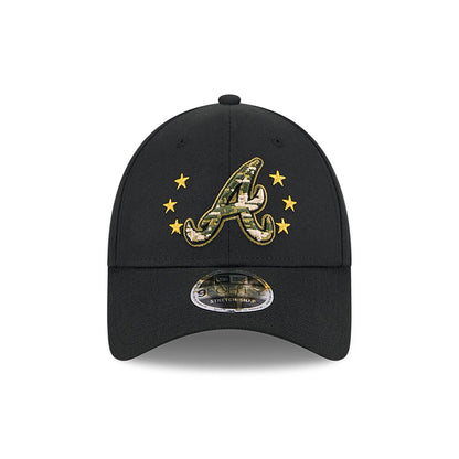 This is a Atlanta Braves MLB Armed Forces Day 2024 Black 9FORTY Stretch Snap Cap 3