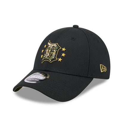 This is a Detroit Tigers MLB Armed Forces Day 2024 Black 9FORTY Stretch Snap Cap 4