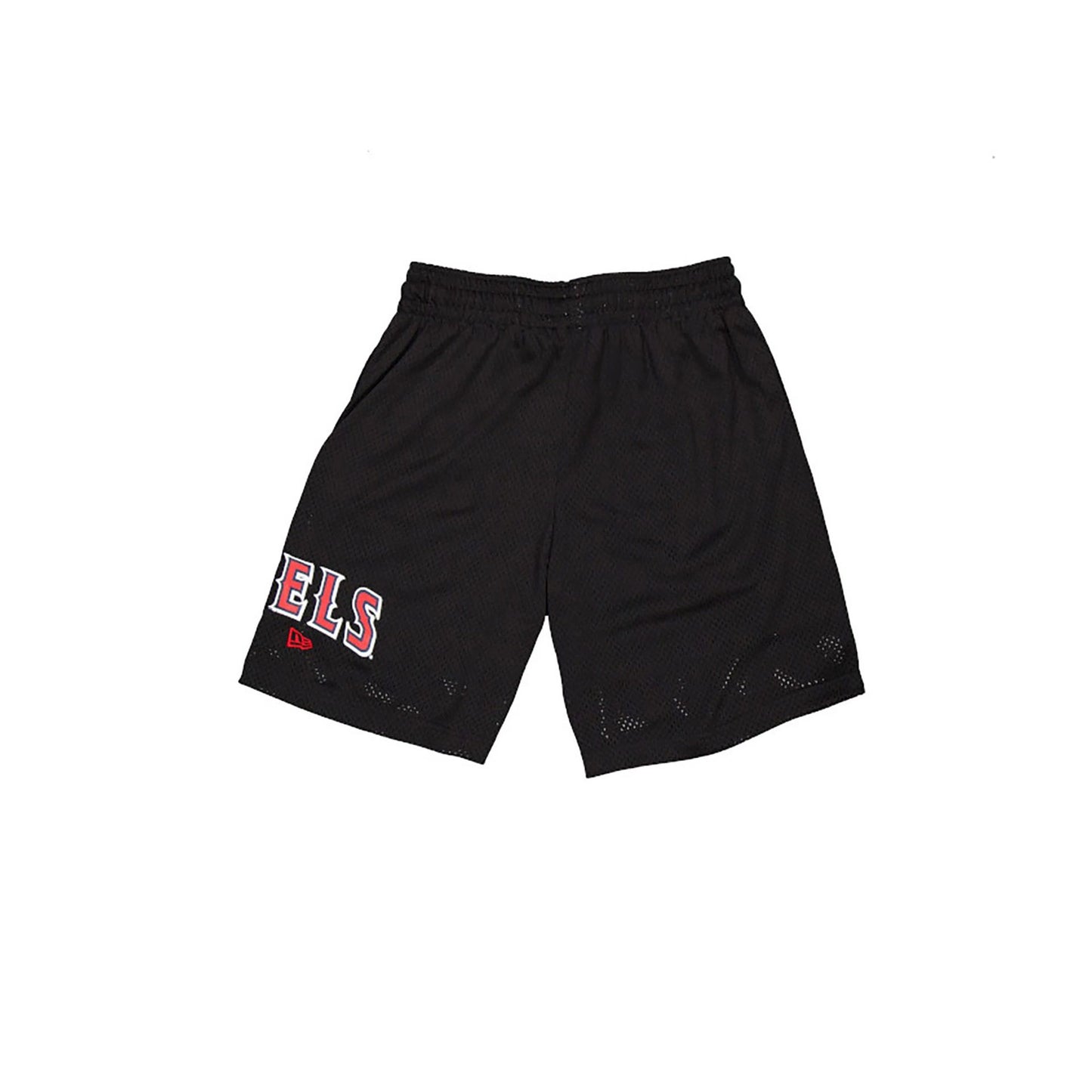 The Male model is wearing LA Angels MLB Custom Black Mesh Shorts 1