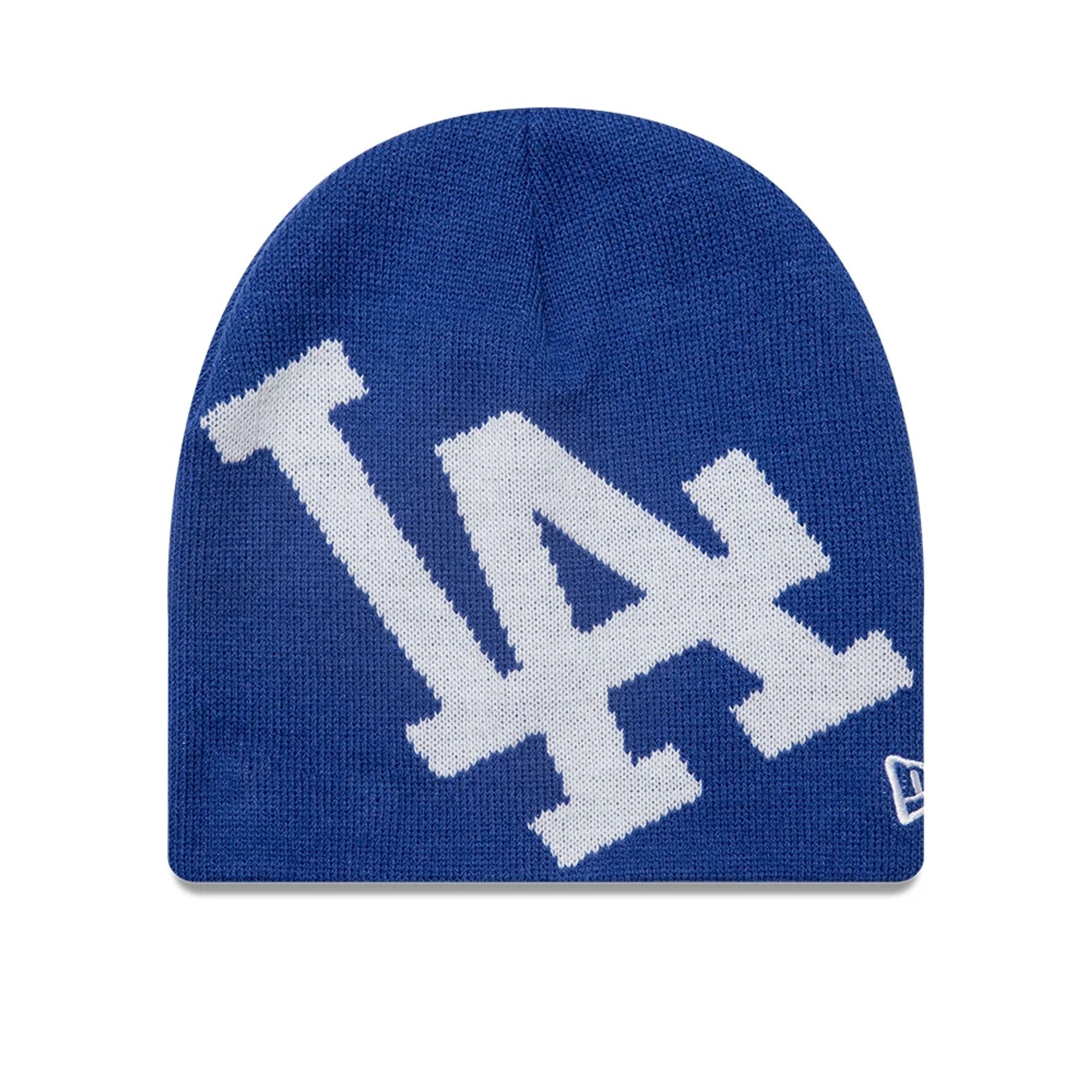 This is a LA Dodgers MLB Blue Skull Knit Beanie Hat 1