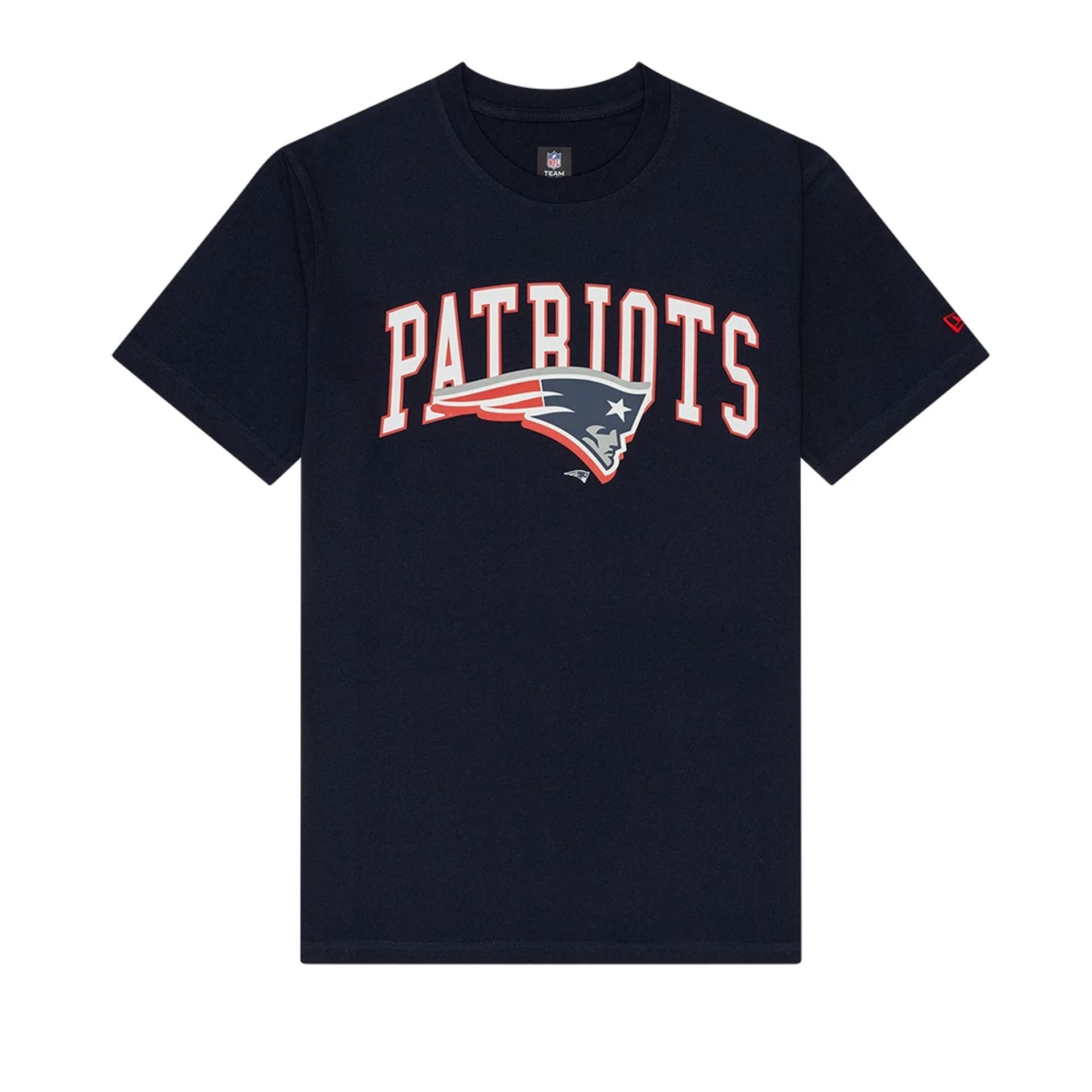 The Male model is wearing New England Patriots NFL Draft 2024 Dark Blue T-Shirt 1