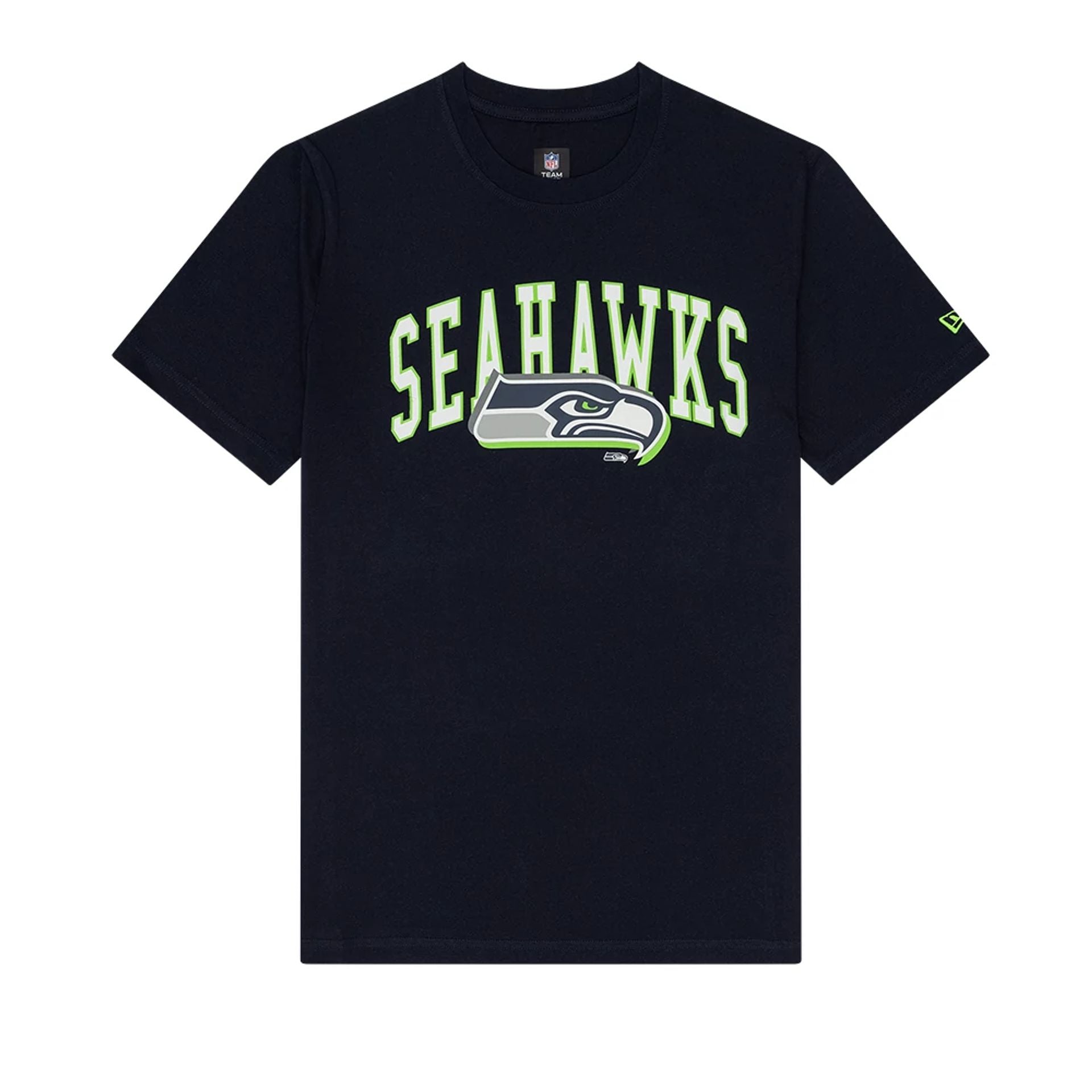 The Male model is wearing Seattle Seahawks NFL Draft 2024 Dark Blue T-Shirt 1