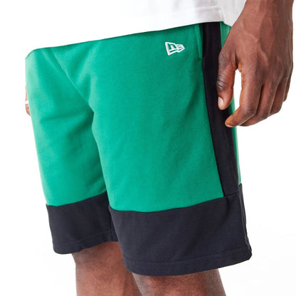 The Male model is wearing Boston Celtics NBA Colour Block Green Shorts 6