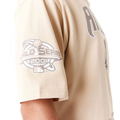 The Male model is wearing Arizona Diamondbacks World Series Light Beige Oversized T-Shirt 3