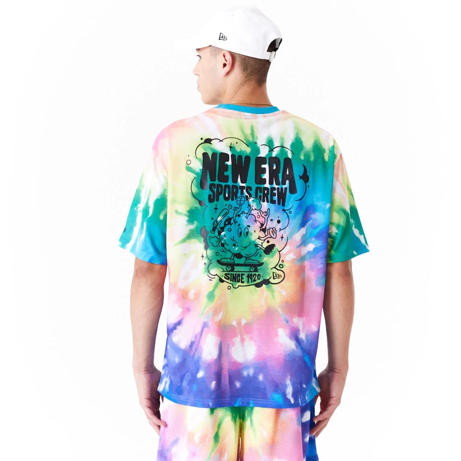 The Male model is wearing New Era Tie Dye Multi-Coloured Oversized T-Shirt 2