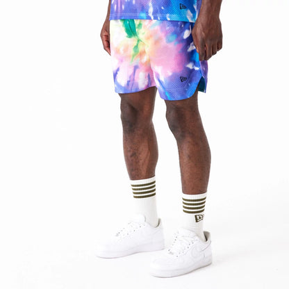 The Male model is wearing New Era Tie Dye Multi-Coloured Shorts 2