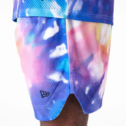 The Male model is wearing New Era Tie Dye Multi-Coloured Shorts 5