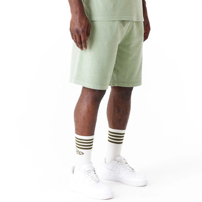 The Male model is wearing New Era Washed Green Shorts 7