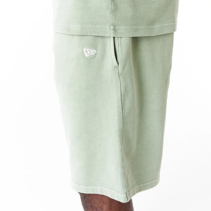 The Male model is wearing New Era Washed Green Shorts 3