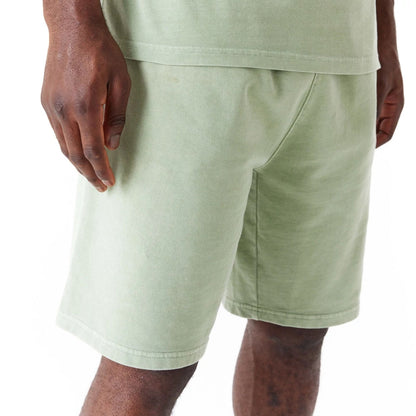 The Male model is wearing New Era Washed Green Shorts 6