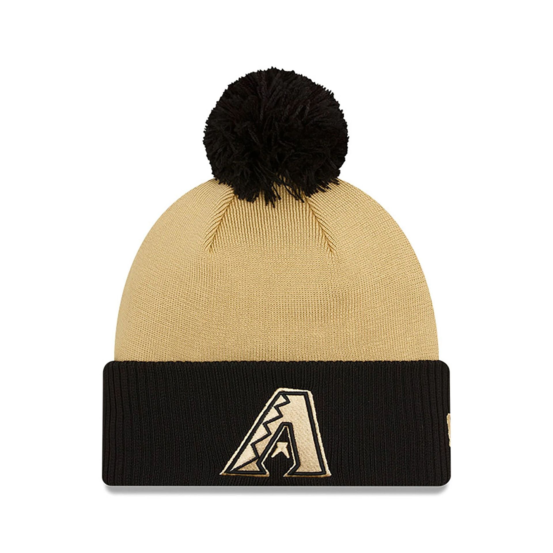 This is a Arizona Diamondbacks City Connect Black Bobble Knit Beanie Hat 1