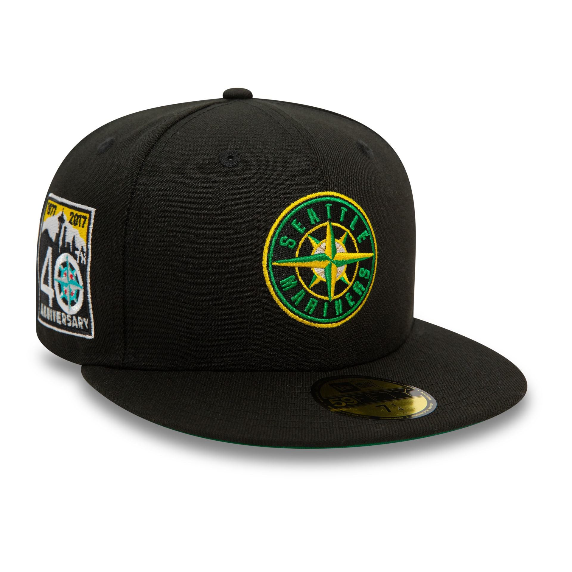 This is a Seattle Mariners MLB Cooperstown Alternative Black 59FIFTY Fitted Cap 1