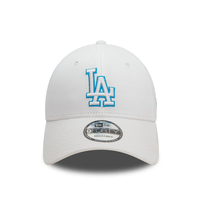 This is a LA Dodgers Team Outline White 9FORTY Adjustable Cap 2