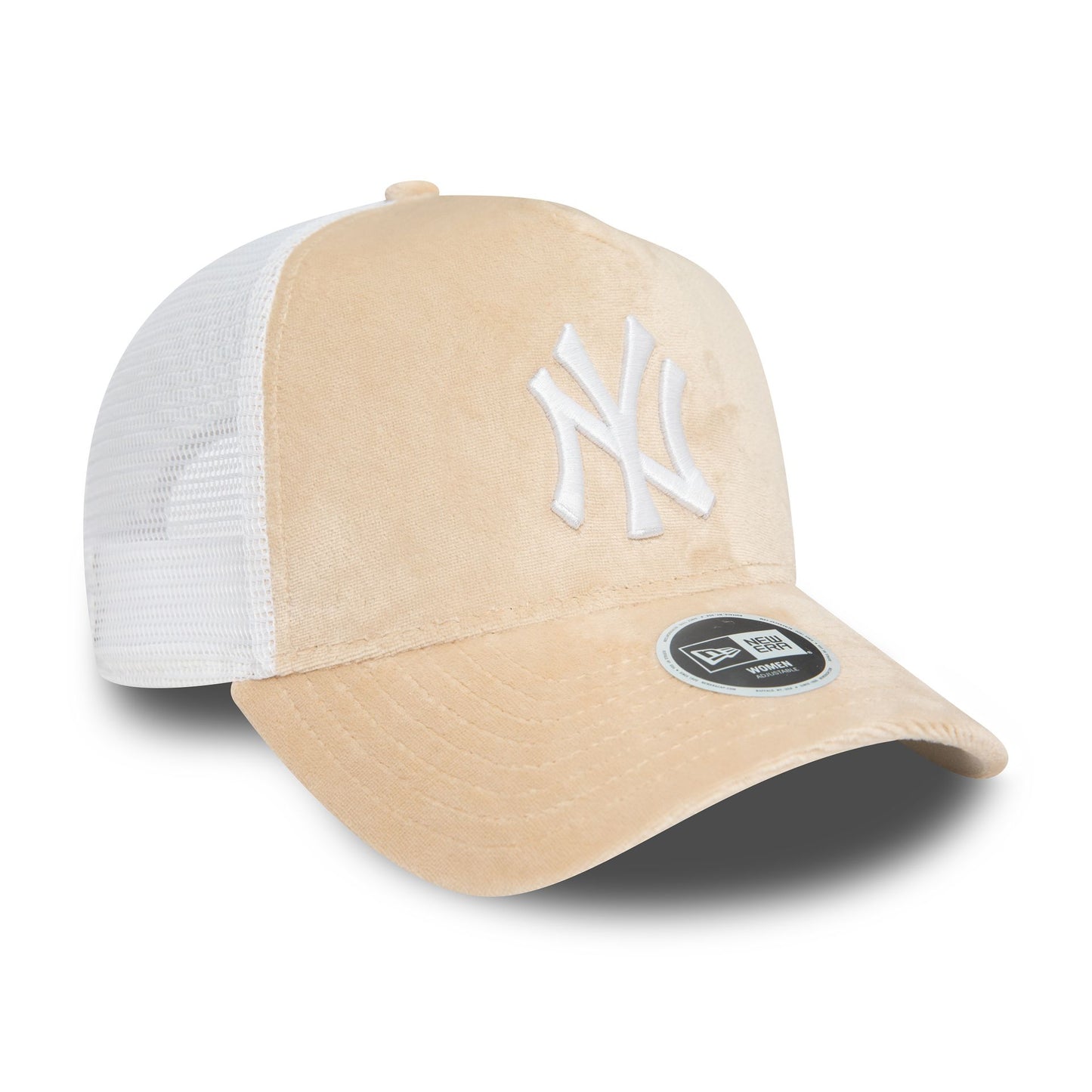 This is a New York Yankees Womens Velour Stone A-Frame Trucker Cap 3