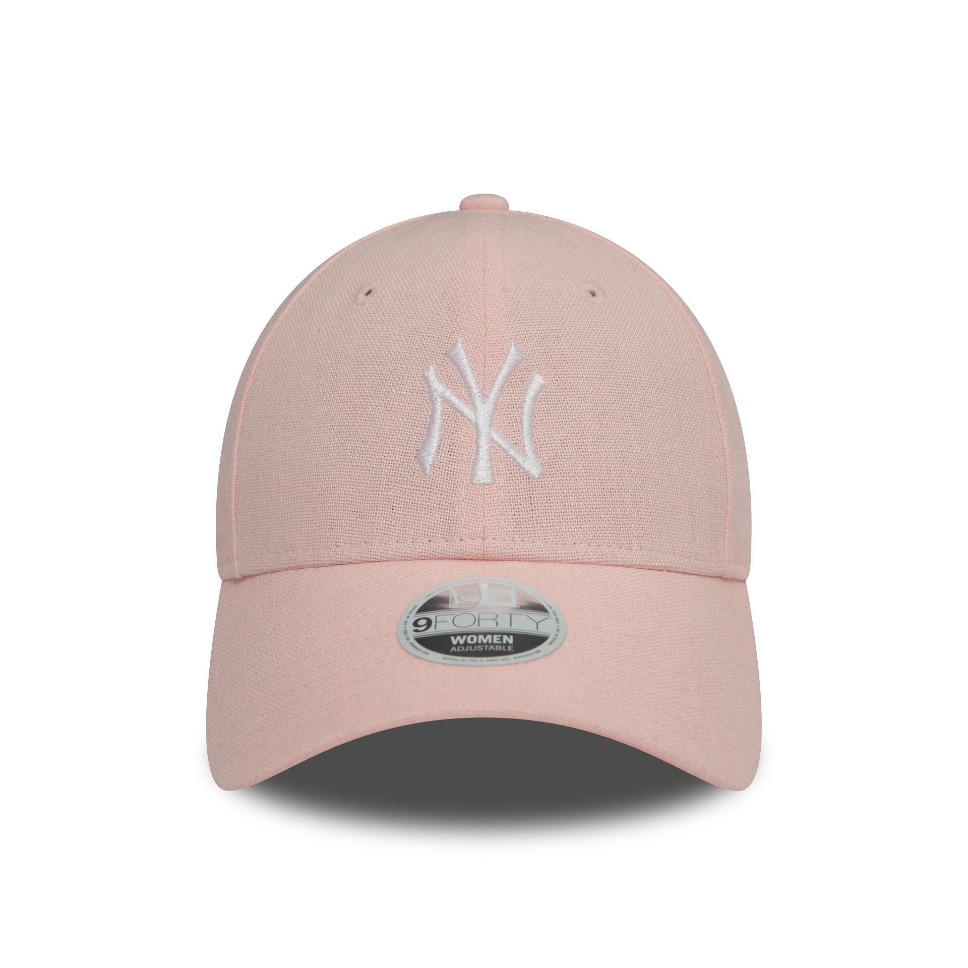 This is a New York Yankees Womens MLB Linen Pink 9FORTY Adjustable Cap 2