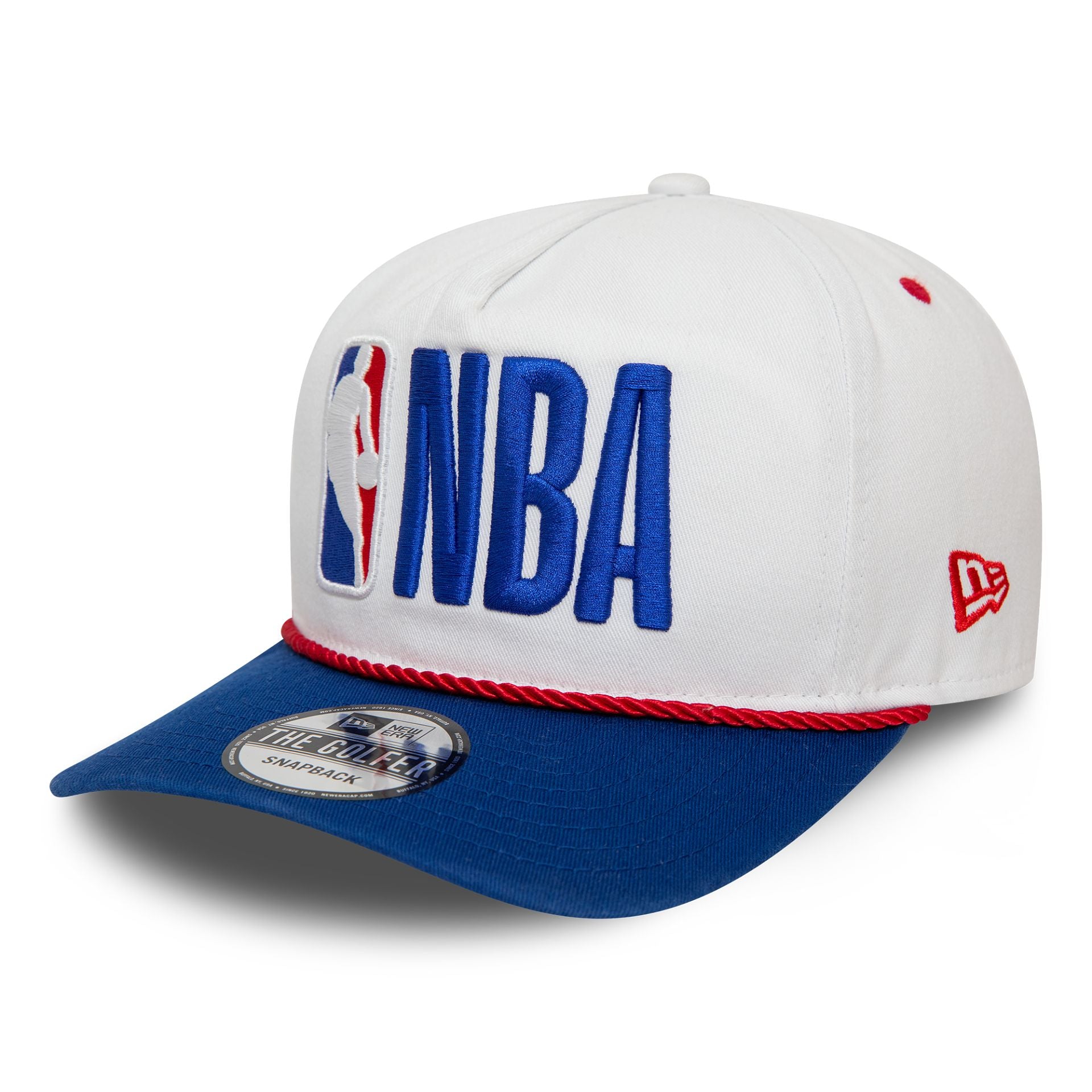 This is a NBA Logo Washed White Golfer Snapback Cap 1