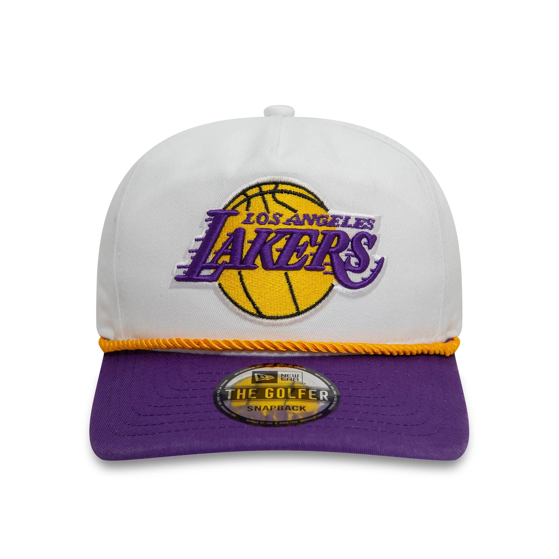 This is a LA Lakers Washed NBA White Golfer Snapback Cap 2