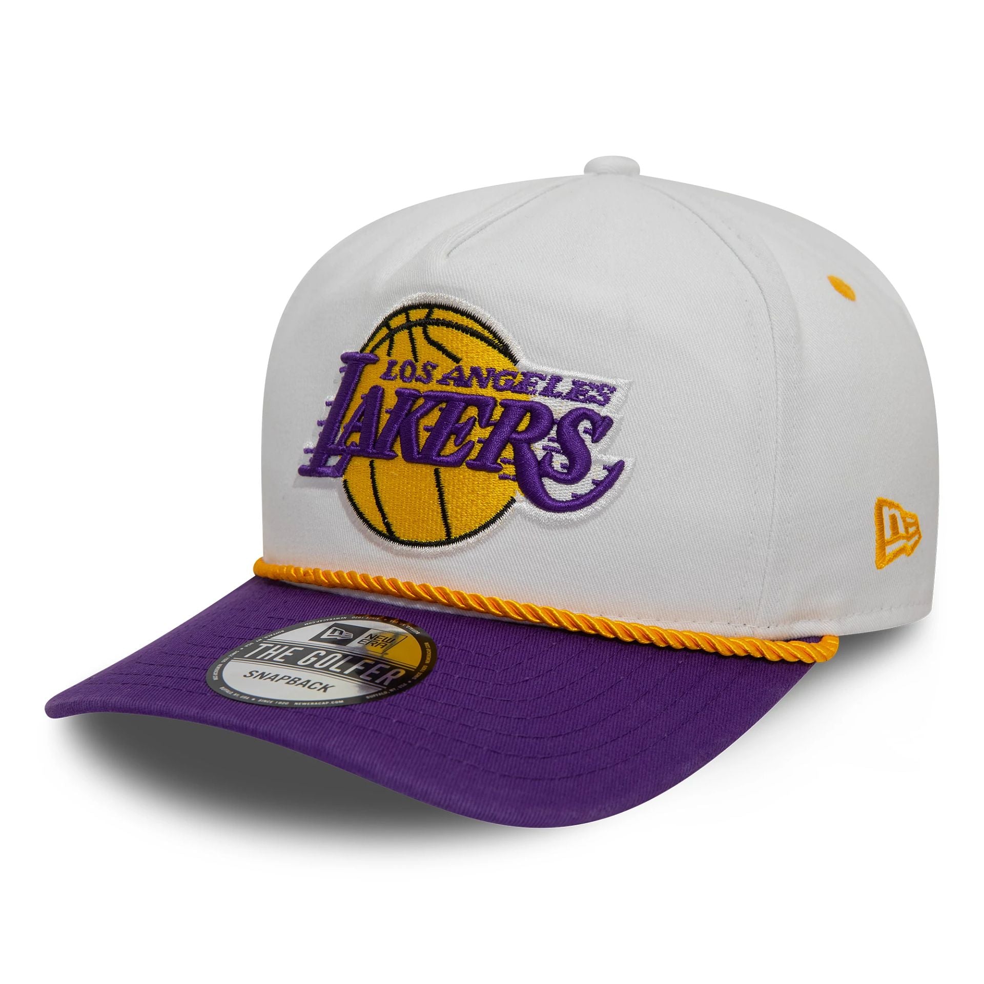 This is a LA Lakers Washed NBA White Golfer Snapback Cap 1