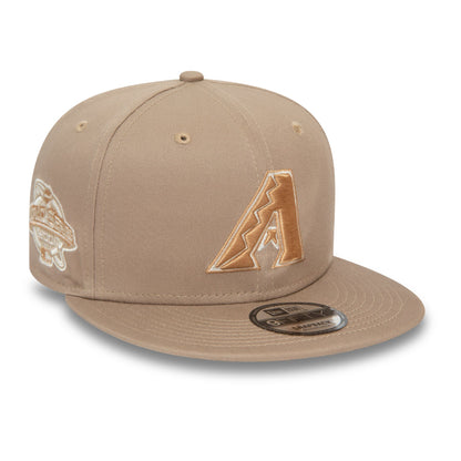 This is a Arizona Diamondbacks MLB Patch Pastel Brown 9FIFTY Snapback Cap 1